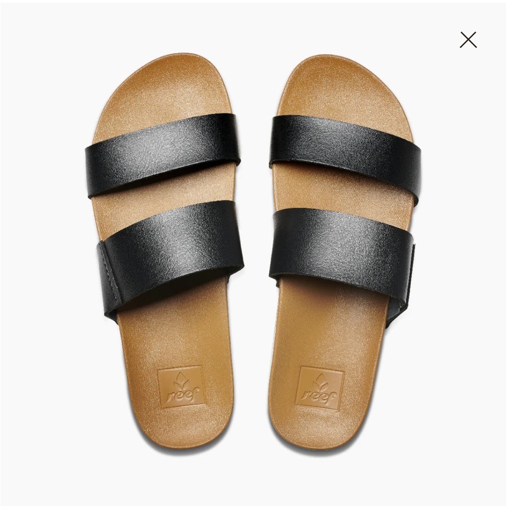Reef cushion vista sandals in black/natural